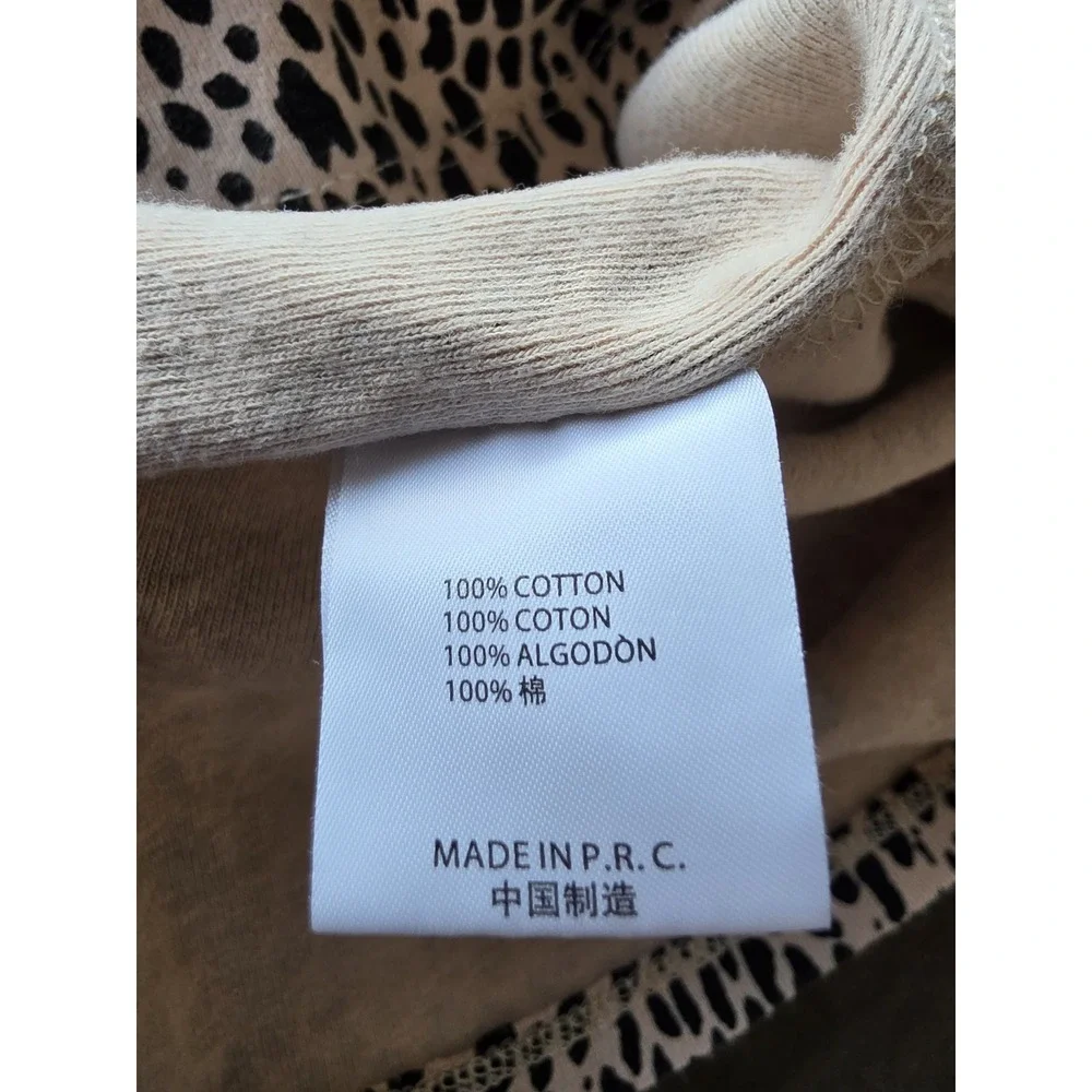 Brandy Melville Cotton Mini Skirt Leopard Print Beige Black A-line Lightweight